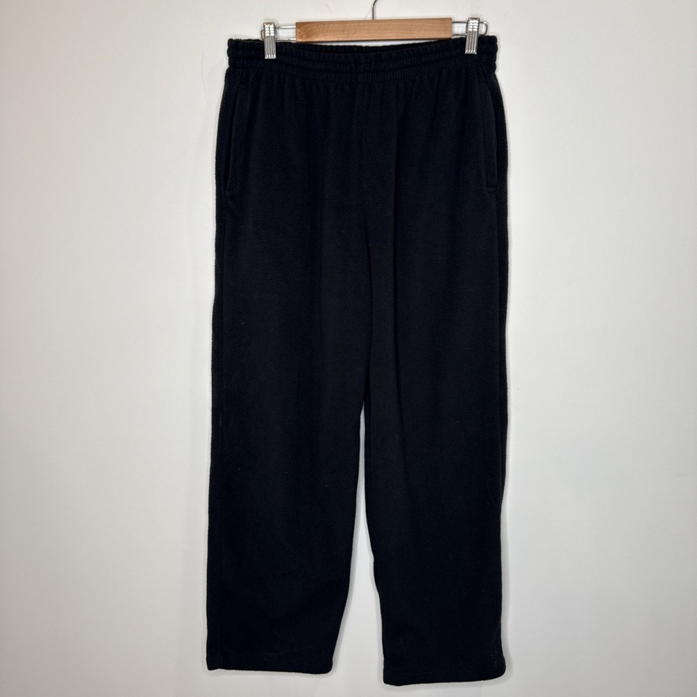 Skims Teddy Fleece Pull On Pant Women M Black Pockets Drawstring Baggy Boyfriend